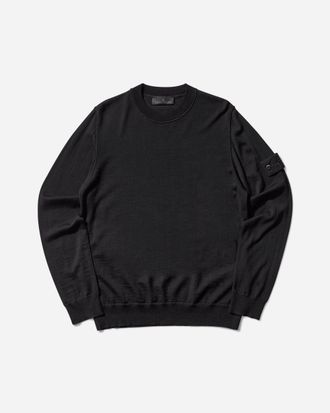 Stone Island Men s Ghost Light Pure RWS Wool Crewneck Sweater Black