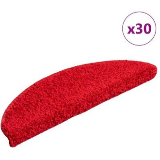 vidaXL Vidaxl - Alfombrillas Para Escaleras 30 Unidades 56x17x3 Cm Rojo Semicircular