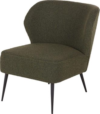 Maisons du monde Sillón profesional de tela de rizo de poliéster reciclado verde caqui