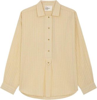 Leon & Harper Gestreept hemd met polokraag, lange mouwen, CHAMS