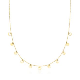 Ross-Simons Italian 18kt Yellow Gold Disc Station Necklace