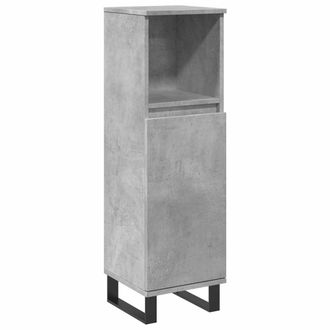 vidaXL Armario De Ba&ntilde;o Madera Contrachapada Gris Hormig&oacute;n 30x30x100 Cm Vidaxl