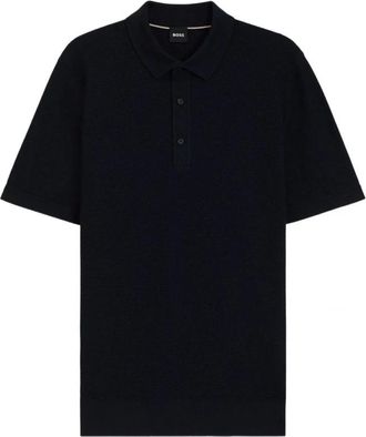 HUGO BOSS Polo Shirts, male, Blue, L, Navy Polo Shirt Classic Contemporary Style