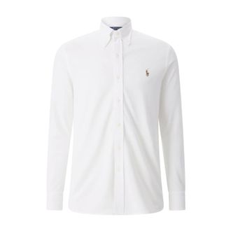 Polo Ralph Lauren Overhemden, Heren, Wit, 2Xl, Katoen, Fijngebreide formele overhemd