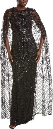 Marchesa Sequin Lattice Column Gown