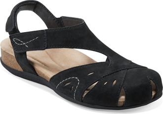 Earth Womens Birdine Casual Round Toe Slip-On Sandals In Black