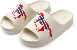 Generic Norway Flag Horse Slides for Women Men Soft Thick Bottom Coconut Slippers Sandals for Bathroom Beach