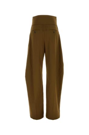 Ferragamo Womens Wool Blend Trousers Brown Cashmere