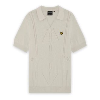 Lyle & Scott Argyle Gebreide Polo - Heren - Truien - Beige - Maat: XL