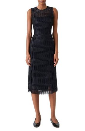 Akris Wave Lace Sheath Dress in Black at Nordstrom, Size 10