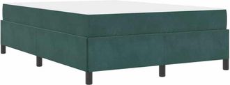 vidaXL Vidaxl - Bed Frame Dark green and White and Green 140 x 190 cm Velvet