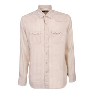 Lardini Emsergio Emc 1500 210 Shirt - Heren - Casual Overhemden - Beige - XL - Katoen - Overhemden