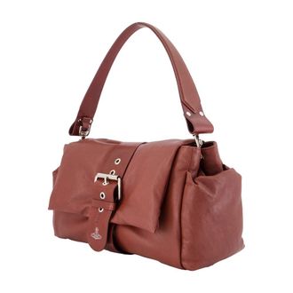 Vivienne Westwood Womens Hazel Treasure Shoulder Bag Burgundy Calfskin
