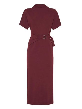 Brunello Cucinelli Midi-jurk met ceintuur - Rood