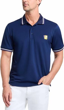 Robert Graham Poker Night Short Sleeve Knit Polo In Navy