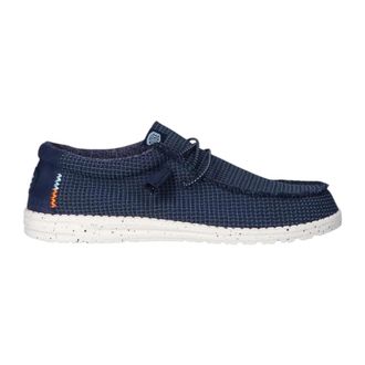 Hey Dude Eco-leren heren mocassins met logo - Heren - Veterschoenen - Blauw - 44 EU - Leer - Schoenen