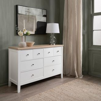 N&ouml;a & Nani Leines 8 Drawer Chest of Drawers in White & Oak