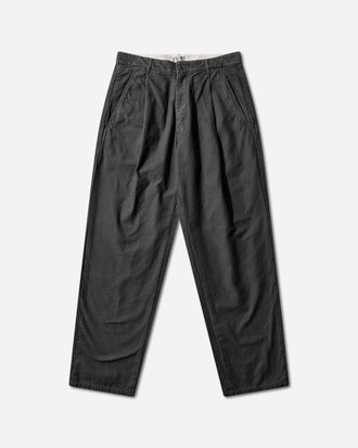 Cav Empt Men s Washed Cotton One Tuck Pants Charcoal