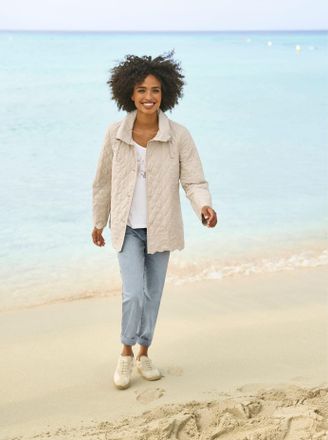 Heine Steppjacke HEINE, Damen, Gr. 36, beige (sand), 100% Polyester, Wattierung:100% Polyester, unifarben, Jacken Steppjacke