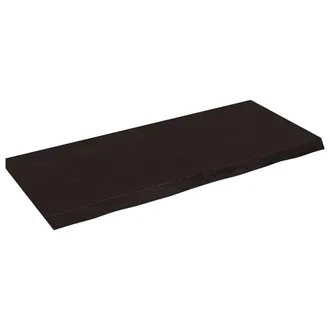 Berkfield Home Table Top Dark Grey 140x60x(2-6) cm Treated Solid Wood Oak