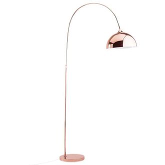 Beliani L&aacute;mpara De Pie Cobre 160 Cm Metal Dise&ntilde;o Curvo Decorativo Retro Glamour Candella