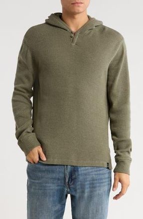 Lucky Brand Waffle Fleece Henley Hoodie in Smokey Olive at Nordstrom Rack, Size Xx-Large