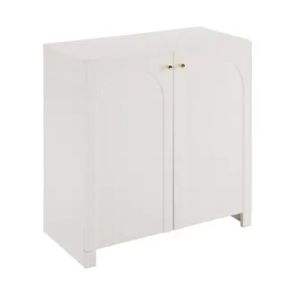 STILVORA Aparador Con 2 Puertas, Patron De Arco, Con Tiradores Dorados, Para Dormitorio, En Tablero De Particulas 80&times;40&times;80 Cm