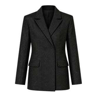 Twentyfourhaitch Imarya Double-breasted Jas - Dames - Jassen - Zwart - Maat: M Leer