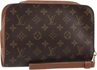 Louis Vuitton Pre-owned Vintage Monogram Clutch - Dames - Vintage Clutch - Bruin - ONE Size - Leer - Vintage