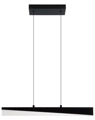 Eglo Eglo Isidro 1 Light Integrated Led Linear Pendant With Black Finish & White Acrylic Shade