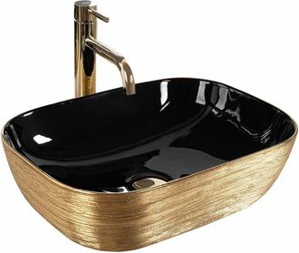 Rea lavabo sobre encimera belinda black gold brush