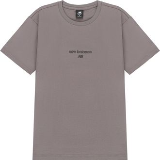 New Balance Logo Fleece T-shirt Asia Sizing Taupe AMT21548-CEL