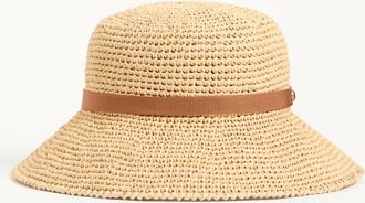 Valentino Garavani Cappello Bucket VLogo Signature In Paglia Ripiegabile Donna NATURALE/SELLERIA 55