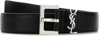 Saint Laurent Black Leather Belt