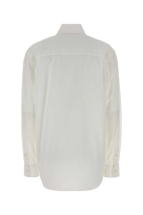 The Row Womens White Cotton Gavina Shirt Exterior: Camicie