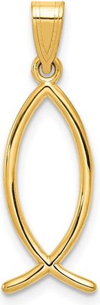 Diamond2Deal 14k Yellow Gold Ichthus Fish Charm Pendant