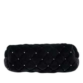 Chanel Pre-owned Studded Velvet Clutch - Dames - Pre-owned - Zwart - Maat: ONE Size Velours