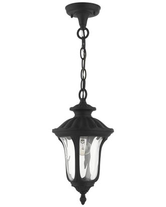 Livex Lighting 1 Light Textured Black Small Outdoor Pendant Lantern