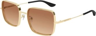 Alexander McQueen Alexander McQueen, Sunglasses, female, Yellow, Size: 55 MM Square Sunglasses