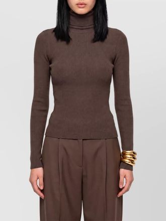 Max Mara wool ribbed slim-fit turtleneck sweater