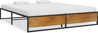 vidaXL Estructura De Cama Sin Colch&oacute;n Metal Negro 140x200 Cm Vidaxl