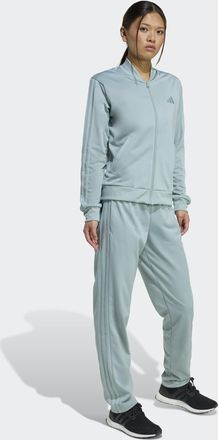 adidas Trainingsanzug ADIDAS SPORTSWEAR W 3S TR TS, Damen, Gr. XXL, wonder sage, Obermaterial: 100% Polyester, Sportanz&uuml;ge Trainingsanzug