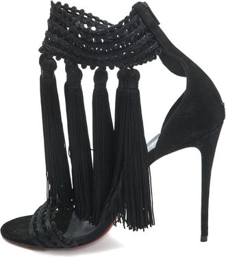 Christian Louboutin Sandali in pelle scamosciata con tacco 110mm - Nero