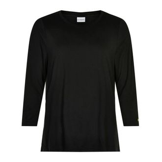 In Front IN Front - Eenvoudig Zwart 3/4 Mouw T-Shirt - Dames - Tops - Zwart - Maat: M