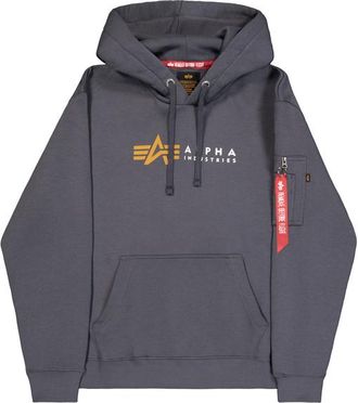 Alpha Industries Alpha Industries Mens Label Hoodie - Dark Grey - Size X-Small