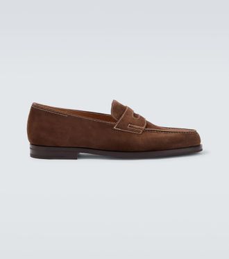 John Lobb Lopez suede penny loafers