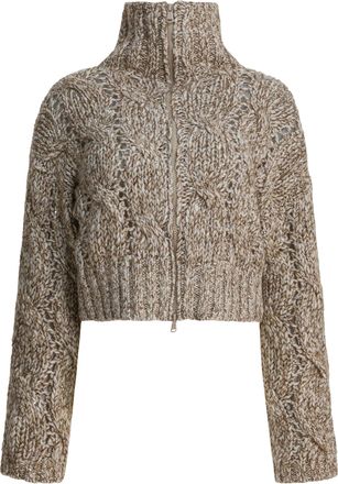 Brunello Cucinelli Dazzling Chiné Knitwear Beige-Donna