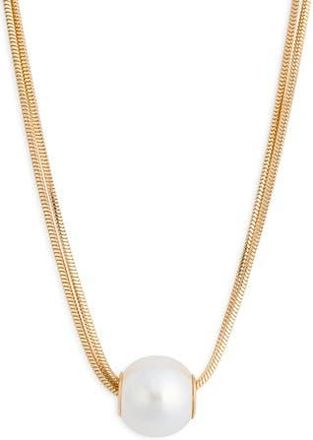 Nordstrom Rack Two Layer Chain Necklace in White- Gold at Nordstrom Rack