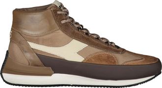Diadora Leren sneakers met contrasterende inzetten - Heren - Sneakers - Bruin - 39 EU - Leer - Schoenen