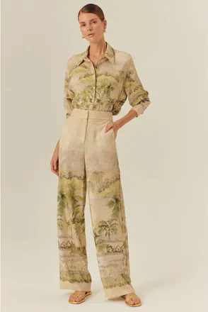 Exquise Cecelia Classic Relaxed Wide Legs in Beige at Nordstrom, Size X-Small